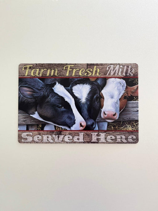 PLAQUE MÉTAL VACHE 30X20 CM - PLAQUE DECORATIVE - MUZZANO
