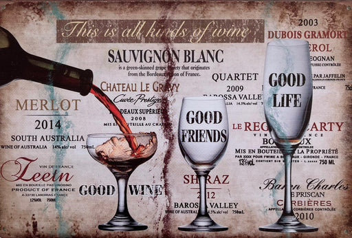 PLAQUE MÉTAL VIN 30X20 CM - PLAQUE DECORATIVE - MUZZANO