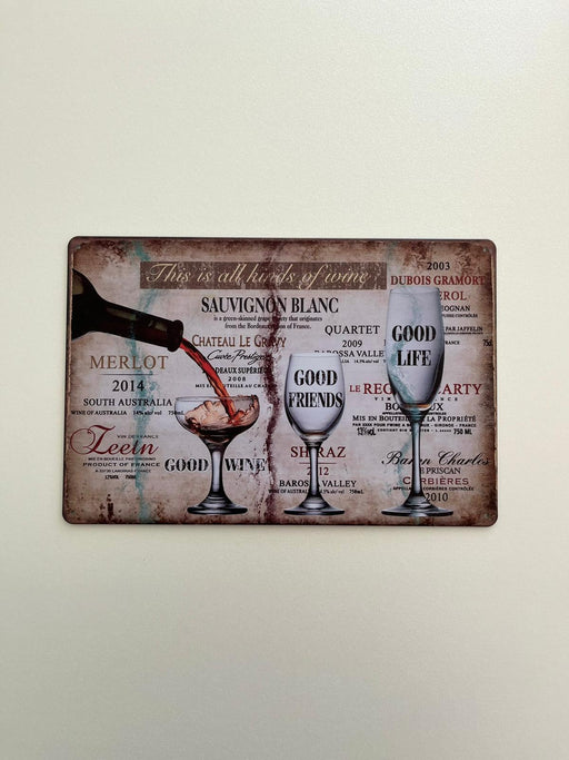PLAQUE MÉTAL VIN 30X20 CM - PLAQUE DECORATIVE - MUZZANO