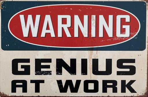 PLAQUE MÉTAL WARNING 30X20 CM - PLAQUE DECORATIVE - MUZZANO