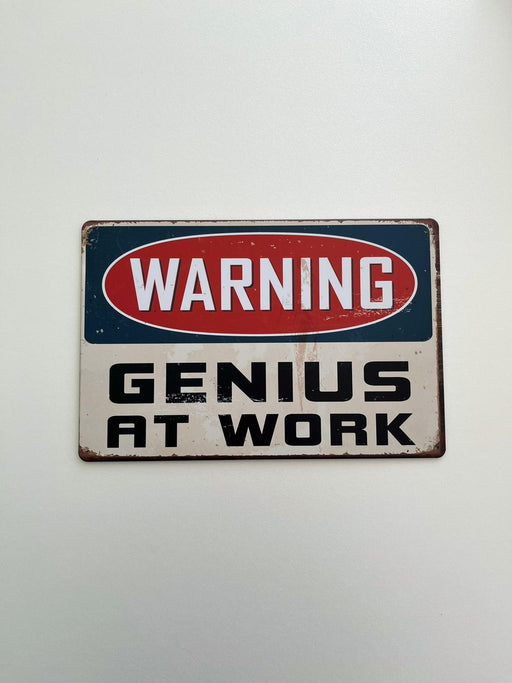 PLAQUE MÉTAL WARNING 30X20 CM - PLAQUE DECORATIVE - MUZZANO