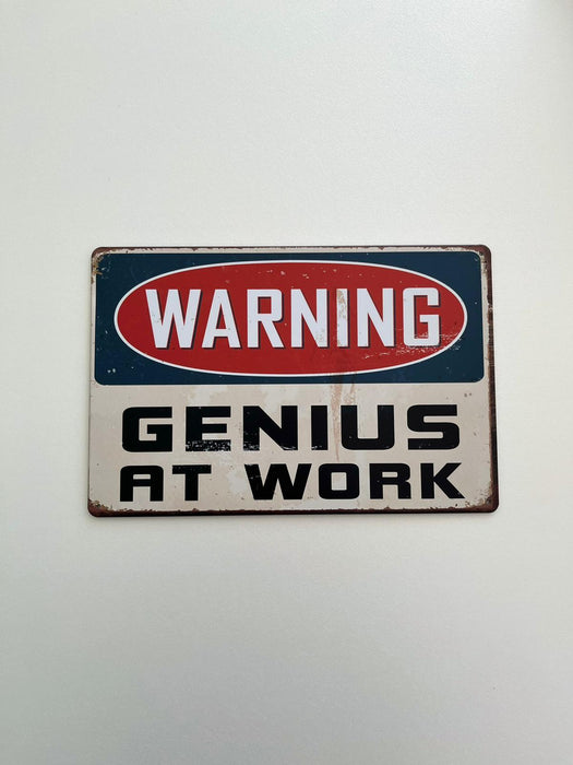 PLAQUE MÉTAL WARNING 30X20 CM - PLAQUE DECORATIVE - MUZZANO