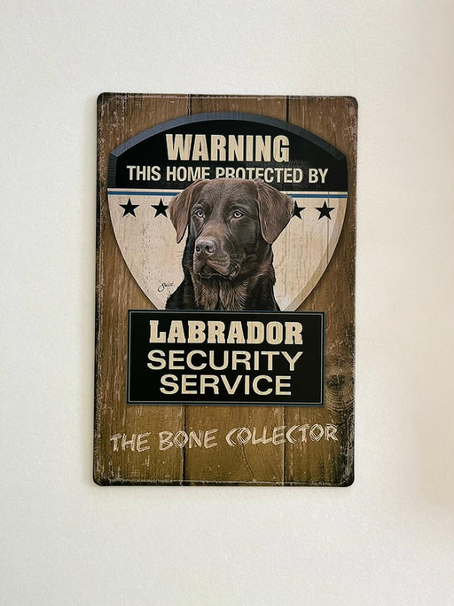 PLAQUE MÉTAL WARNING DOG 30X20 CM - PLAQUE DECORATIVE - MUZZANO