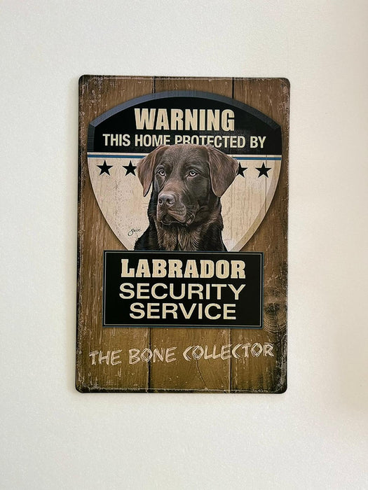 PLAQUE MÉTAL WARNING DOG 30X20 CM - PLAQUE DECORATIVE - MUZZANO