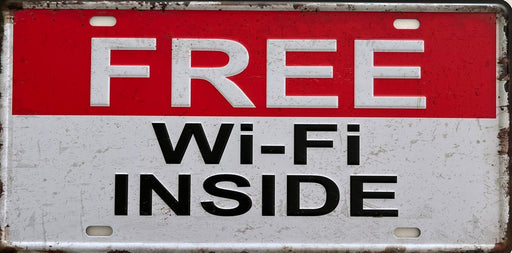 PLAQUE MÉTAL WIFI 15x30 CM - PLAQUE DECORATIVE - MUZZANO