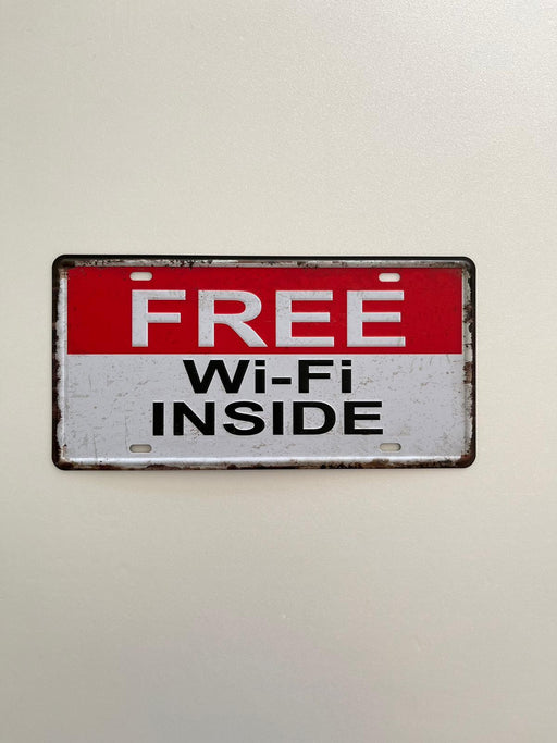 PLAQUE MÉTAL WIFI 15x30 CM - PLAQUE DECORATIVE - MUZZANO