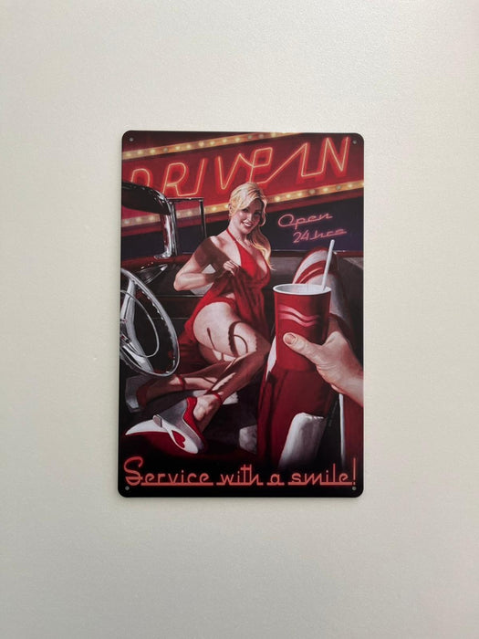 PLAQUE MÉTAL WITH A SMILE 30X20 CM - PLAQUE DECORATIVE - MUZZANO