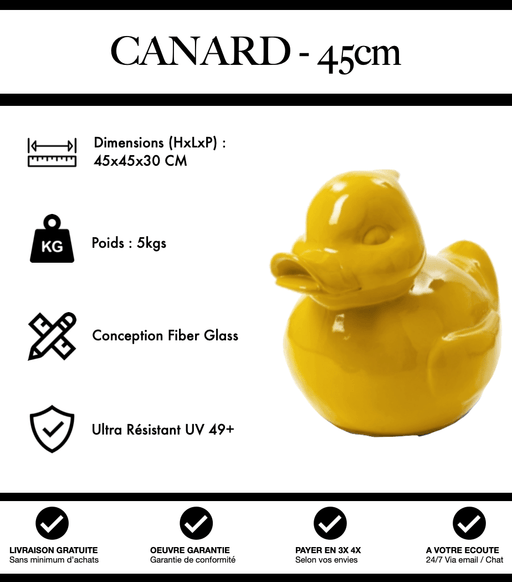 Sculpture Canard Resine 45cm Statue - Jaune - MUZZANO