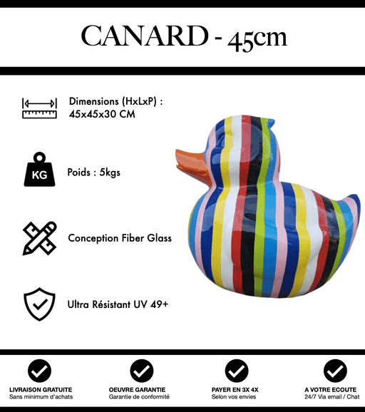 Sculpture Canard Resine 45cm Statue - Multicolore - MUZZANO