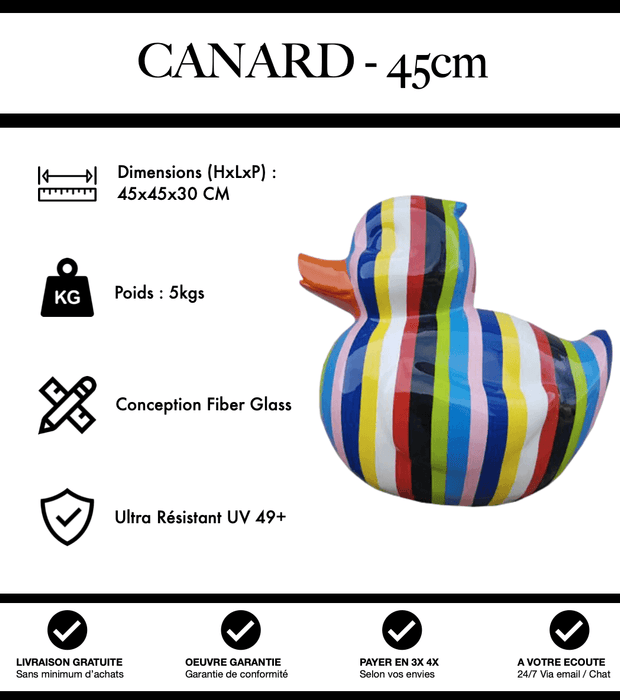 Sculpture Canard Resine 45cm Statue - Multicolore - MUZZANO