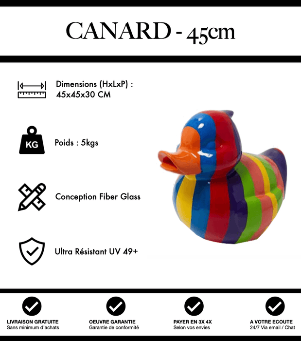 Sculpture Canard Resine 45cm Statue - Multicolore - MUZZANO