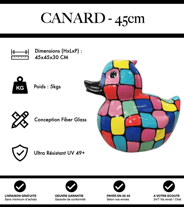 Sculpture Canard Resine 45cm Statue - Puzzle - MUZZANO