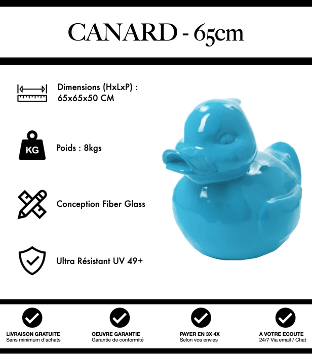 Sculpture Canard Resine 65cm Statue - Bleu Clair - MUZZANO