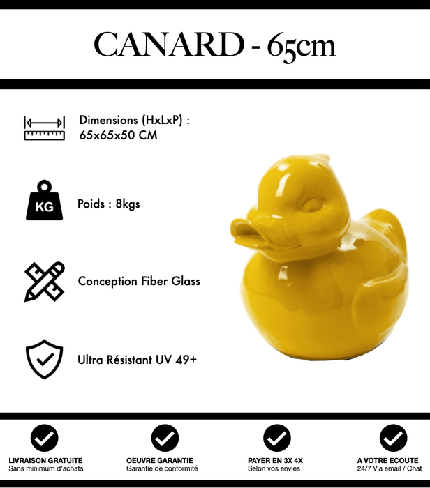 Sculpture Canard Resine 65cm Statue - Jaune - MUZZANO