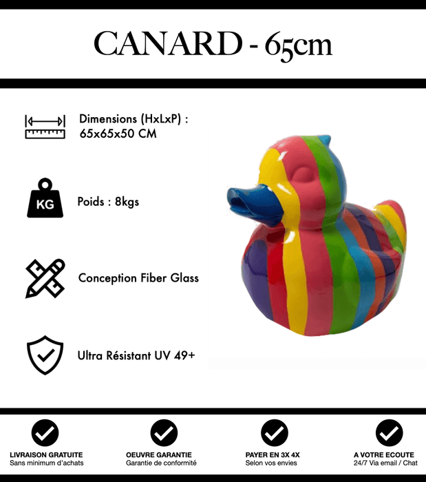 Sculpture Canard Resine 65cm Statue - Multicolore - MUZZANO