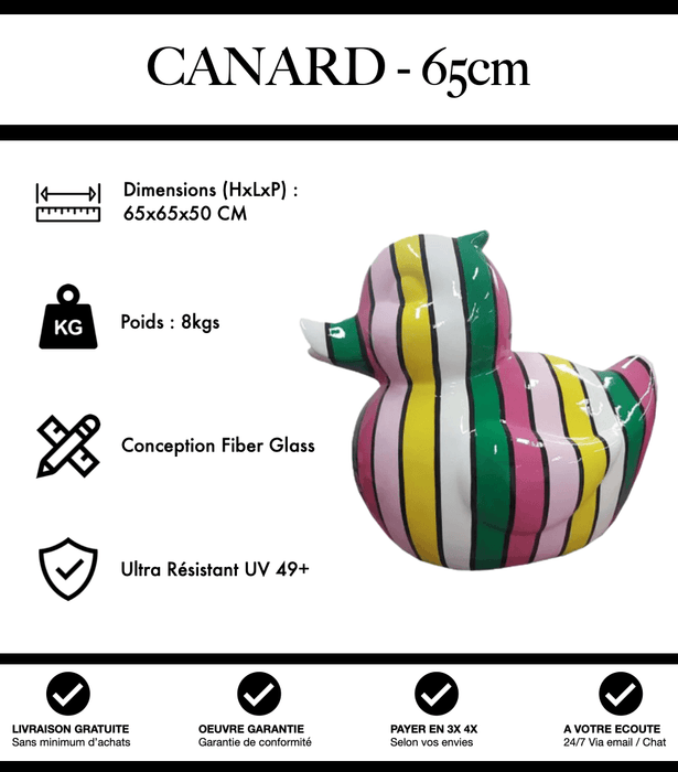 Sculpture Canard Resine 65cm Statue - Multicolore - MUZZANO