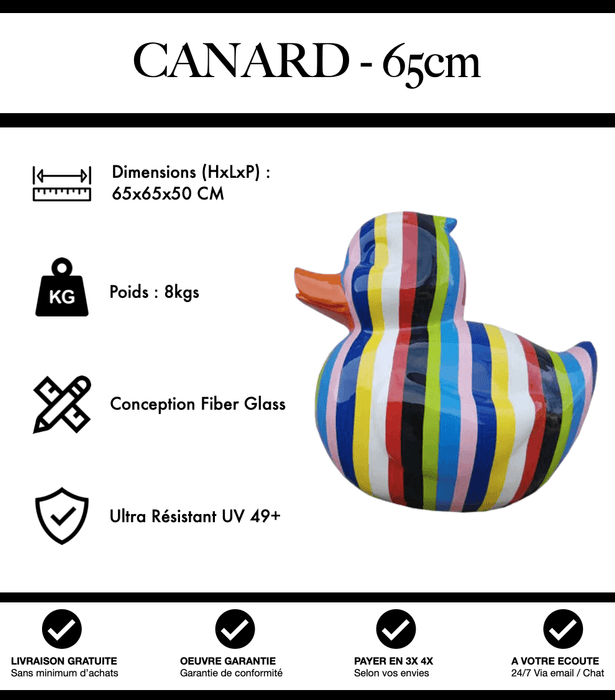 Sculpture Canard Resine 65cm Statue - Multicolore - MUZZANO