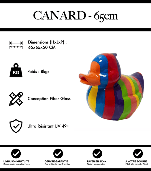 Sculpture Canard Resine 65cm Statue - Multicolore - MUZZANO