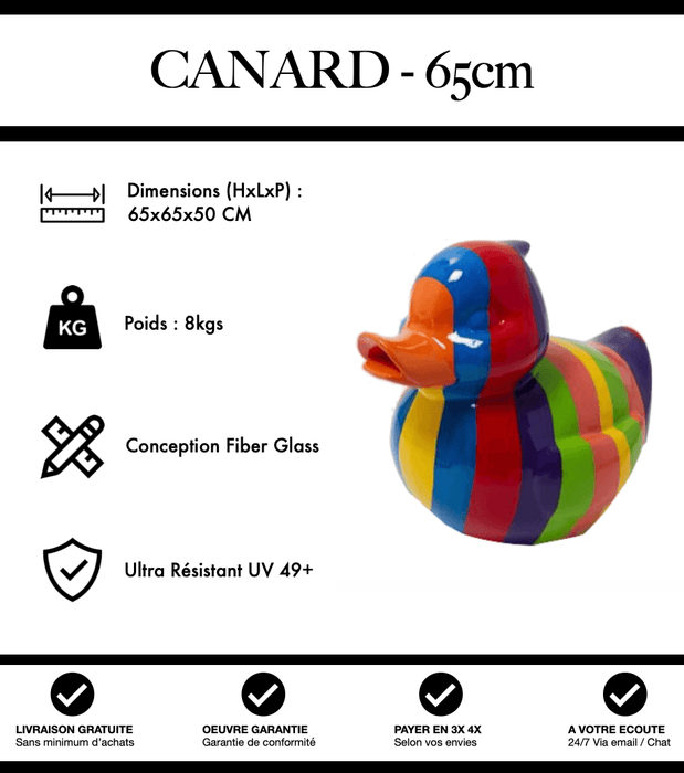 Sculpture Canard Resine 65cm Statue - Multicolore - MUZZANO