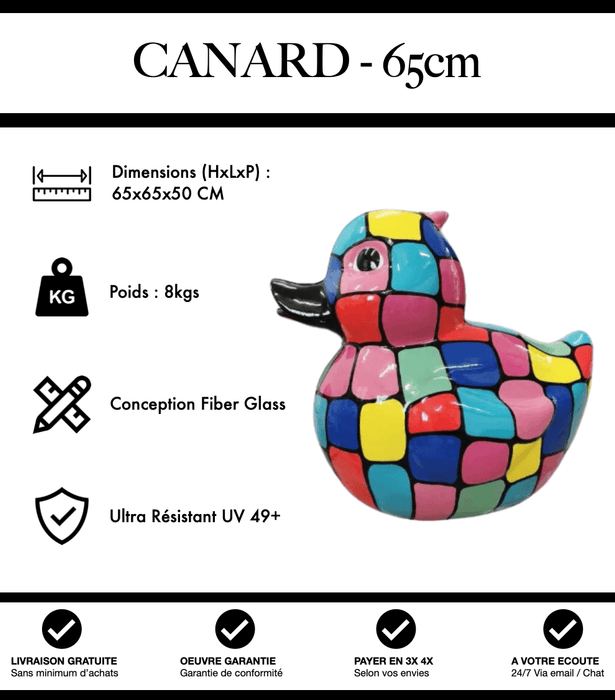 Sculpture Canard Resine 65cm Statue - Puzzle - MUZZANO