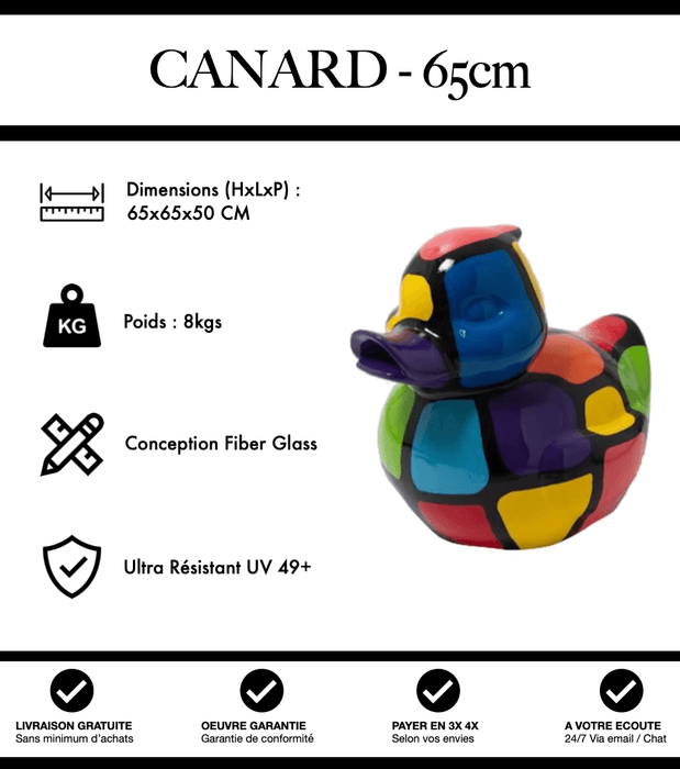 Sculpture Canard Resine 65cm Statue - Puzzle - MUZZANO