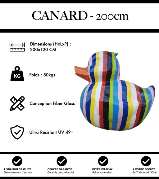 Sculpture Canard Resine XXXL 200cm Statue - Multicolore - MUZZANO