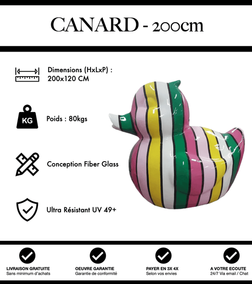 Sculpture Canard Resine XXXL 200cm Statue - Multicolore - MUZZANO