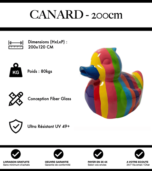 Sculpture Canard Resine XXXL 200cm Statue - Multicolore - MUZZANO