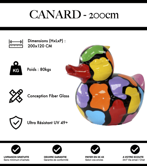Sculpture Canard Resine XXXL 200cm Statue - Puzzle - MUZZANO
