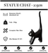Sculpture Chat Resine 205cm Statue - NOIR - MUZZANO