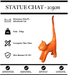 Sculpture Chat Resine 205cm Statue - ORANGE - MUZZANO