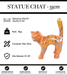 Sculpture Chat Resine 35cm Statue - Graffiti Orange - MUZZANO