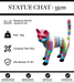 Sculpture Chat Resine 35cm Statue - Multicolore - MUZZANO