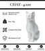 Sculpture Chat Resine 40cm Statue - Blanc - MUZZANO