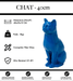 Sculpture Chat Resine 40cm Statue - Bleu Foncé - MUZZANO