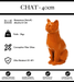Sculpture Chat Resine 40cm Statue - Orange - MUZZANO