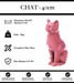 Sculpture Chat Resine 40cm Statue - Rose Pâle - MUZZANO