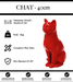 Sculpture Chat Resine 40cm Statue - Rouge - MUZZANO
