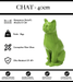Sculpture Chat Resine 40cm Statue - Vert Clair - MUZZANO