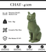 Sculpture Chat Resine 40cm Statue - Vert Kaki - MUZZANO