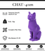 Sculpture Chat Resine 40cm Statue - Violet - MUZZANO