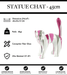 Sculpture Chat Resine 45cm Statue - Blanc et Rose - MUZZANO