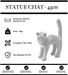 Sculpture Chat Resine 45cm Statue - BLANC - MUZZANO