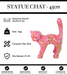 Sculpture Chat Resine 45cm Statue - Graffiti Rose - MUZZANO