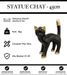 Sculpture Chat Resine 45cm Statue - Noir et Or - MUZZANO