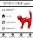 Sculpture Chat Resine 45cm Statue - Rouge et Or - MUZZANO
