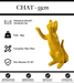 Sculpture Chat Resine 55cm Statue - Jaune - MUZZANO