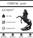 Sculpture Cheval Resine 90cm Statue - Noir - MUZZANO
