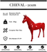 Sculpture Cheval Resine XXL 210cm Statue - Rouge - MUZZANO