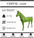 Sculpture Cheval Resine XXL 210cm Statue - VERT - MUZZANO